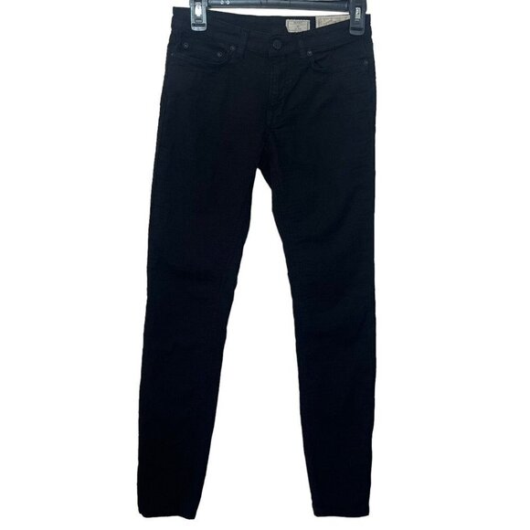 AllSaints Mast Skinny Jeans Croc Black Women’s Size 26 Low Rise Stretch Denim - Picture 3 of 13